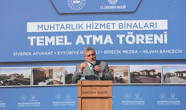 BAŞKAN BEYAZGÜL MUHTAR HİZMET BİNASI TEMEL ATMA TÖRENİNE KATILDI