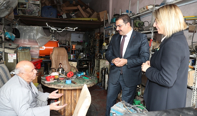 Başkan Canpolat ve Kaymakam Çetin'den sanayi esnafına ziyaret!