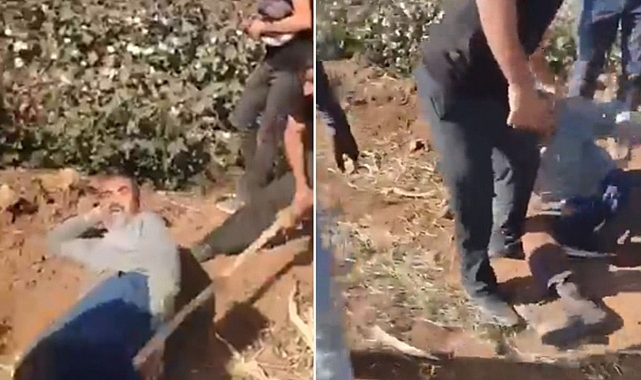 Tarlada çalışan adamı darp ettiler!