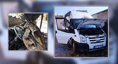 Minibüs cayır cayır yandı!