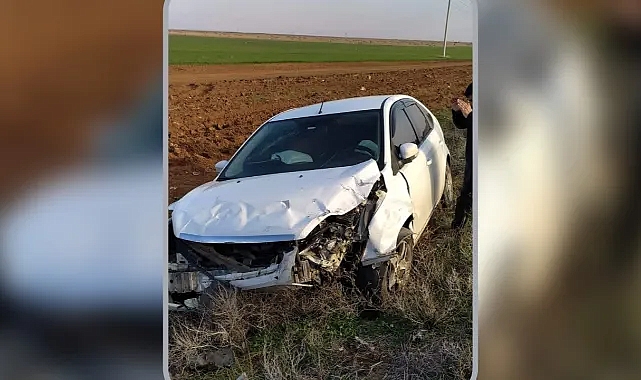 Şanlıurfa'da otomobil şarampole devrildi!