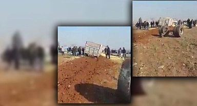 Urfa'da mısır yüklü kamyon refüje çarptı!