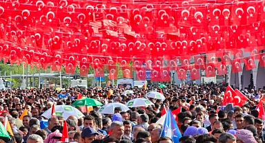 Miting alanı hazır! Şanlıurfa Cumhurbaşkanı Erdoğan'ı bekliyor!