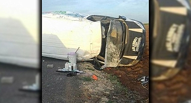 Urfa'da minibüs devrildi! Yaralılar var!