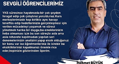 Eğitimci Büyük’ten YKS öncesi öğrencilere tavsiyeler