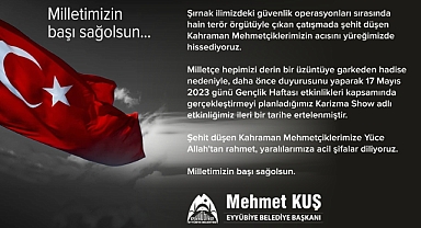 Eyyübiye Belediyesi Karizma Show Programını Erteledi