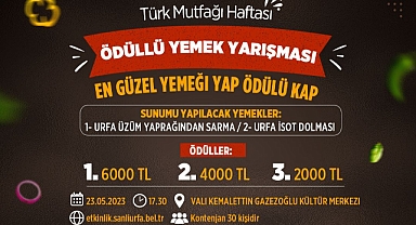 Şanlıurfa'da 'Türk Mutfağı Yemek Yarışması'