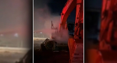 Urfa’da iş makinesinde yangın çıktı!