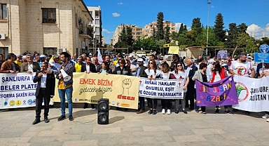 Yüzlerce kişi katıldı! Urfa'da 1 Mayıs kutlaması!
