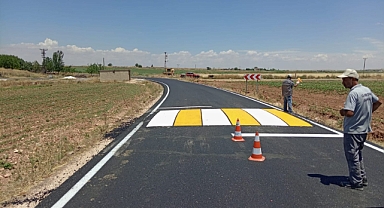 Büyükşehir’den yol işaretleme çalışması