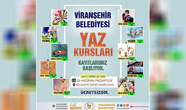 Haydi çocuklar spora! Viranşehir Belediyesi’nin yaz kursları başlıyor!