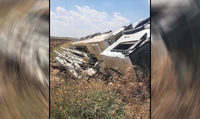 Urfa’da beton mikseri şarampole yuvarlandı: Yaralı var!