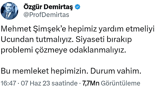 Urfalı Ekonomist Demirtaş: Durum Vahim