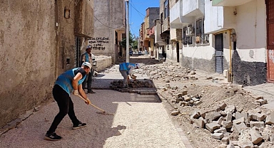 Eyyübiye'de sokaklarında onarım çalışması!