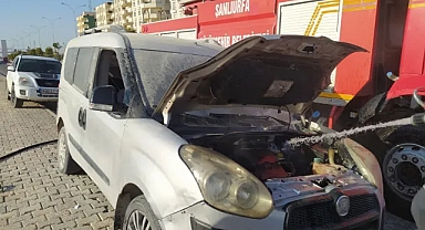 Urfa'da bir araç cayır cayır yandı!