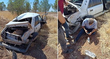 Şanlıurfa’da araç kontrolden çıktı!1 yaralı