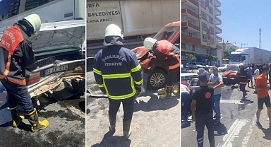 Şanlıurfa’nın ilçesinde zincirleme kaza! 2 yaralı