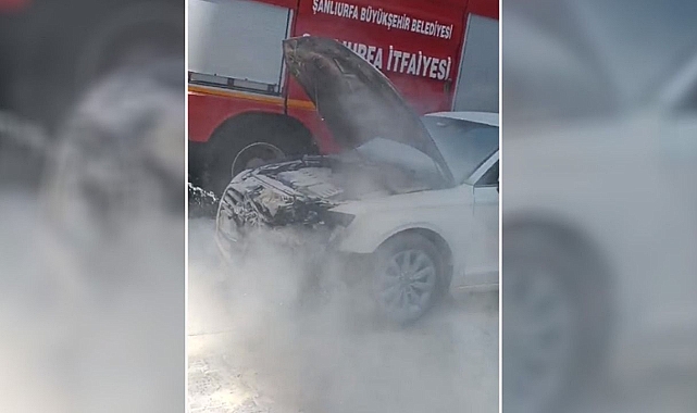 Urfa’da araç alev aldı! İtfaiye müdahale etti!