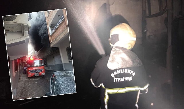 Urfa merkezdeki yangın korkuttu! İnşaat malzemeleri yandı!