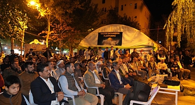 Kaymakam ile Belediye Başkanı Gazze çadırını ziyaret etti