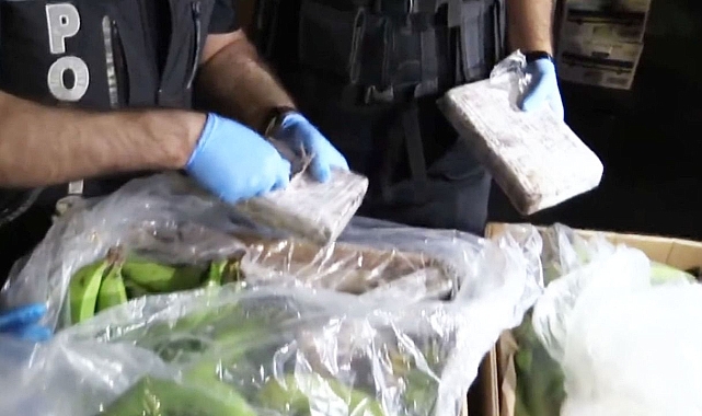 Muz kolilerinden 610 kilo çıktı!