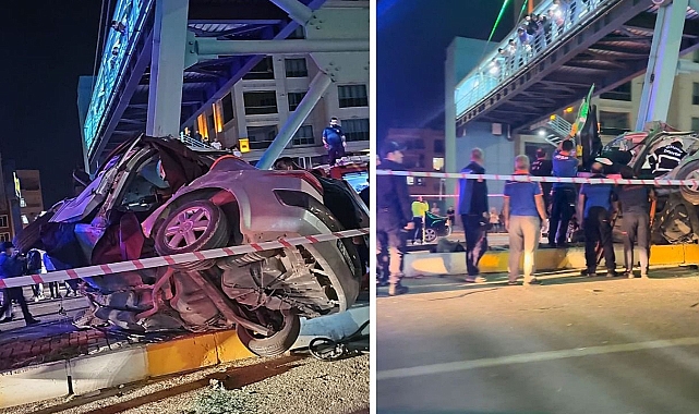 Urfa’da otomobil üst geçide çarptı! 2 ölü!