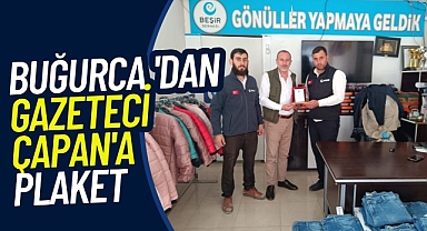 Buğurca 'dan Gazeteci Çapan'a Plaket