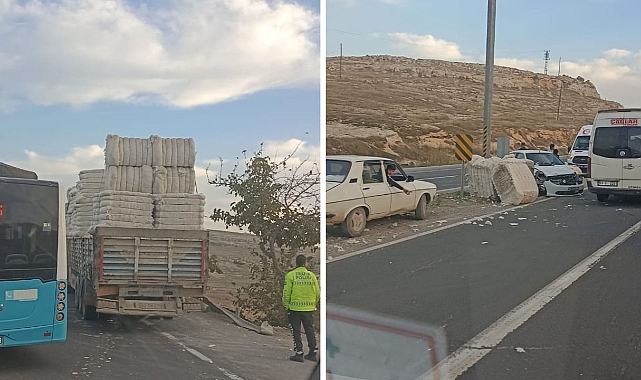 Urfa’da talihsiz kaza! Balyalar otomobilin üzerine devrildi!