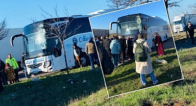 Otobüs kontrolden çıktı! Şanlıurfa’daki kaza kıl payı atlatıldı!
