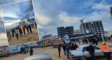 Şanlıurfa’da TOKİ işçileri eylem yaptı!