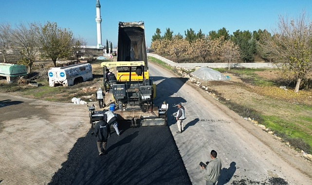 Suruç yolunda sıcak asfalt çalışması