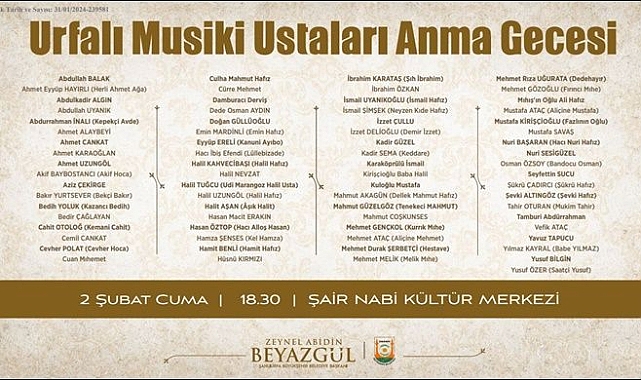 Büyükşehir’den Şanlıurfalı Ustaları Anma Gecesi