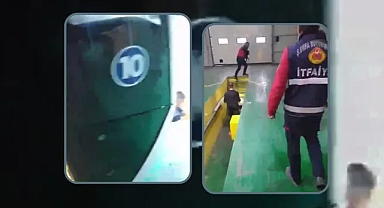 Trambüste sıkıştı! İtfiaye müdahale etti