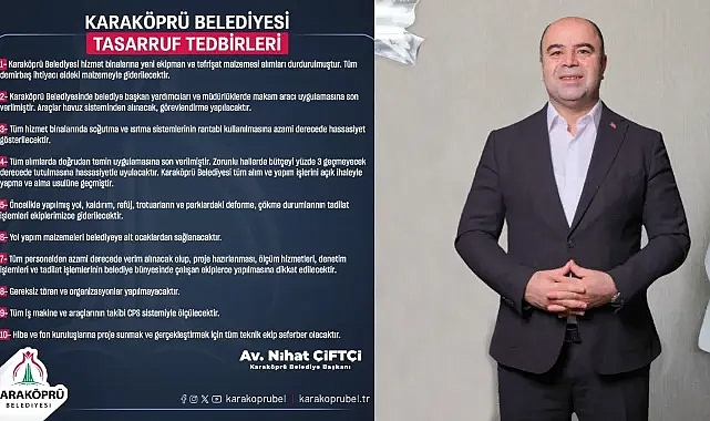 Başkan Çiftçi 'den 10 maddelik tasarruf genelgesi