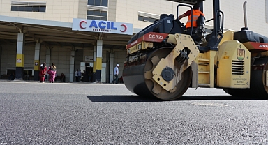 Hastane yolunda asfalt çalışması tamamlandı