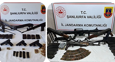 Urfa'nın ilçesinde çok sayıda silah ele geçirildi!