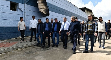 Vali Şıldak yangının çıktığı fabrikada!