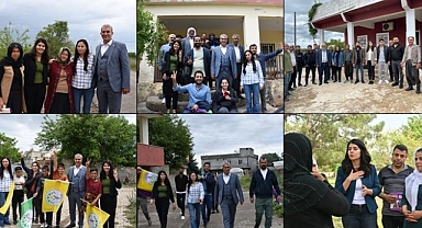 Hilvan’da 4 koldan kapı kapı seçim çalışması
