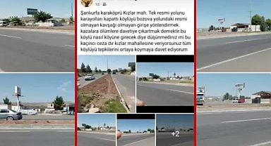 Şanlıurfa'da Karayolları yolu trafiğe kapattı mahalleliler tepki gösterdi
