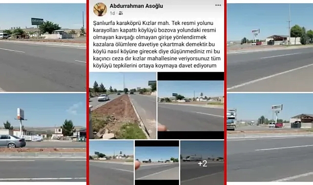 Şanlıurfa'da Karayolları yolu trafiğe kapattı mahalleliler tepki gösterdi