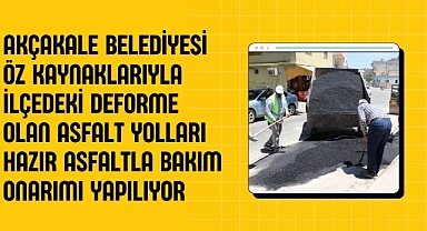 Akçakale'nin Yolları Hazır Asfaltla Bakım Onarımı Yapılıyor