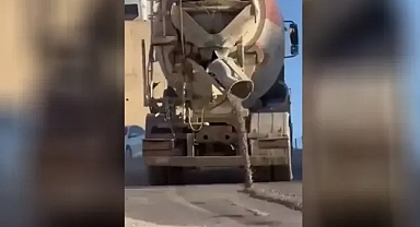 Urfa'da mikserlerin tahribatı sürüyor! Yola beton döke döke gitti!