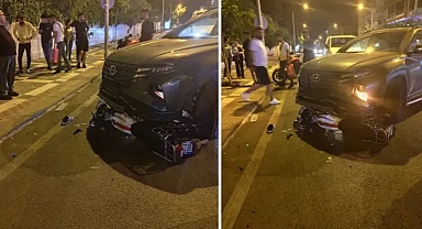 Ölümden döndü! Urfa’da motosiklet otomobilin altına girdi!