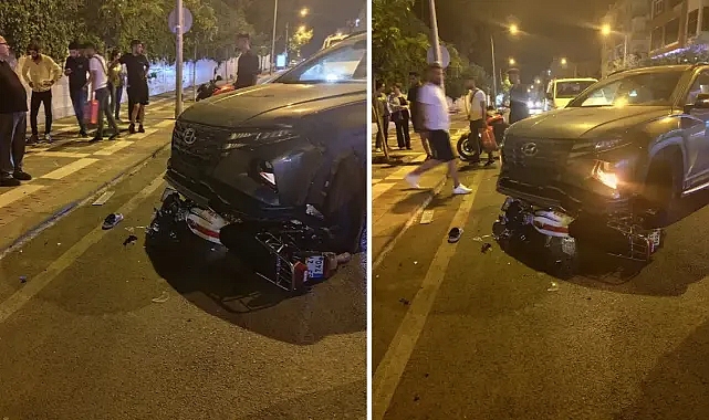 Ölümden döndü! Urfa’da motosiklet otomobilin altına girdi!
