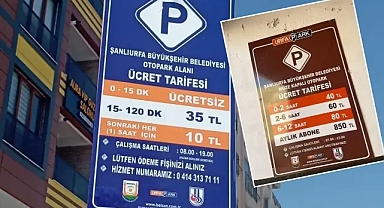 Şanlıurfa Büyükşehir Belediyesi parkomat ve otopark ücretine zam yaptı!