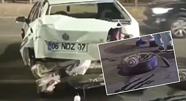 Şanlıurfa’da bariyerlere çarptı! Lastiği koptu!