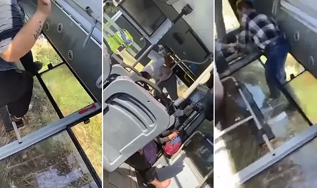 Şanlıurfa’da belediye otobüsü devrildi! Yolcular camı kırarak çıktı!