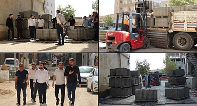 15 Temmuz Mahallesinde 3 sokakta parke taşı serimi başladı