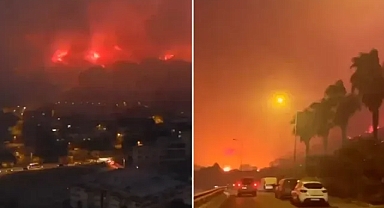 İzmir’de korkutan yangın! Yerleşim yerlerine yaklaştı!