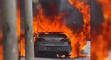 Urfa'da bir otomobil alev topuna döndü!